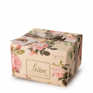 Panettone with rose syrup and cream- Fruit and Flowers Loison