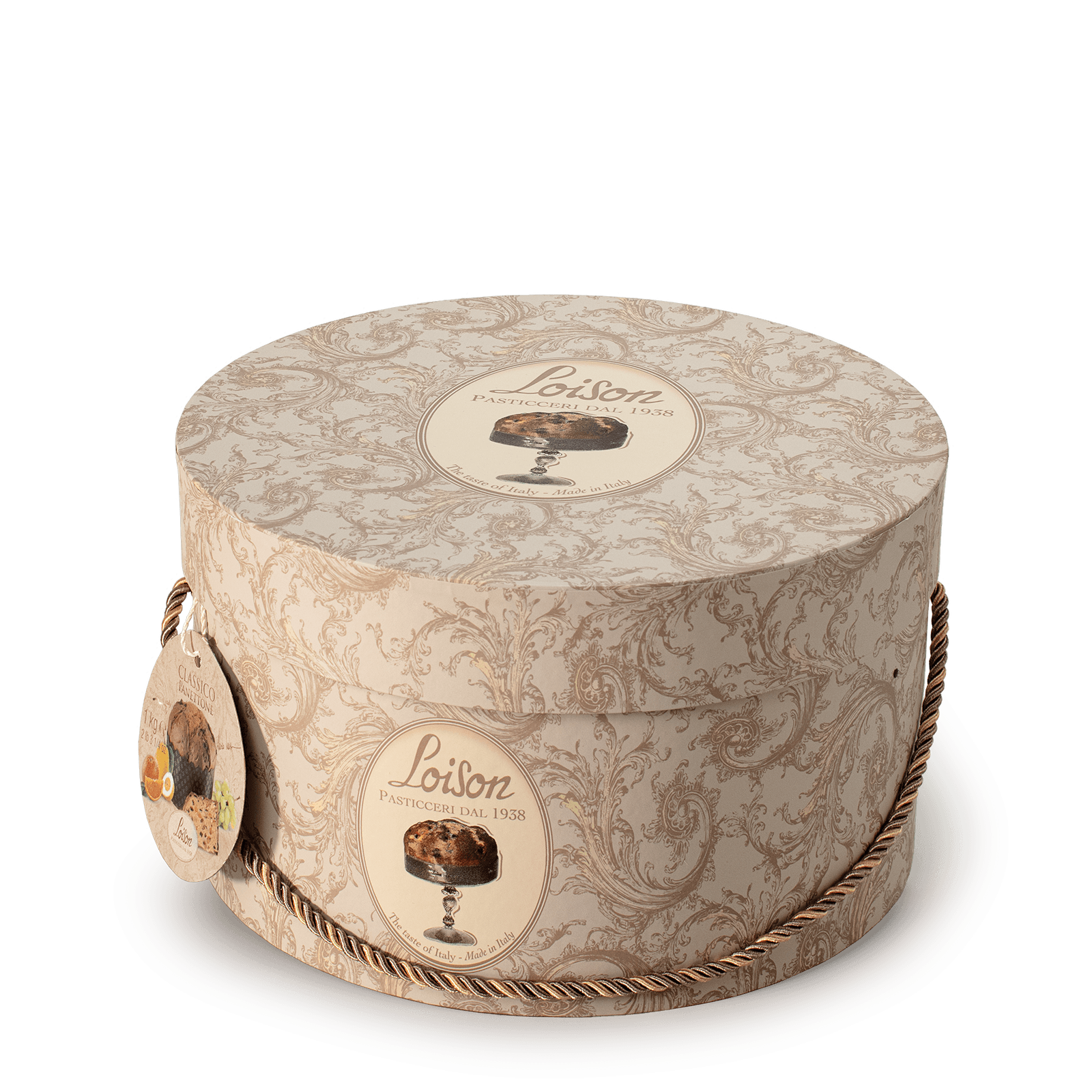 Traditional Artisan Italian Panettone in a hat box Loison