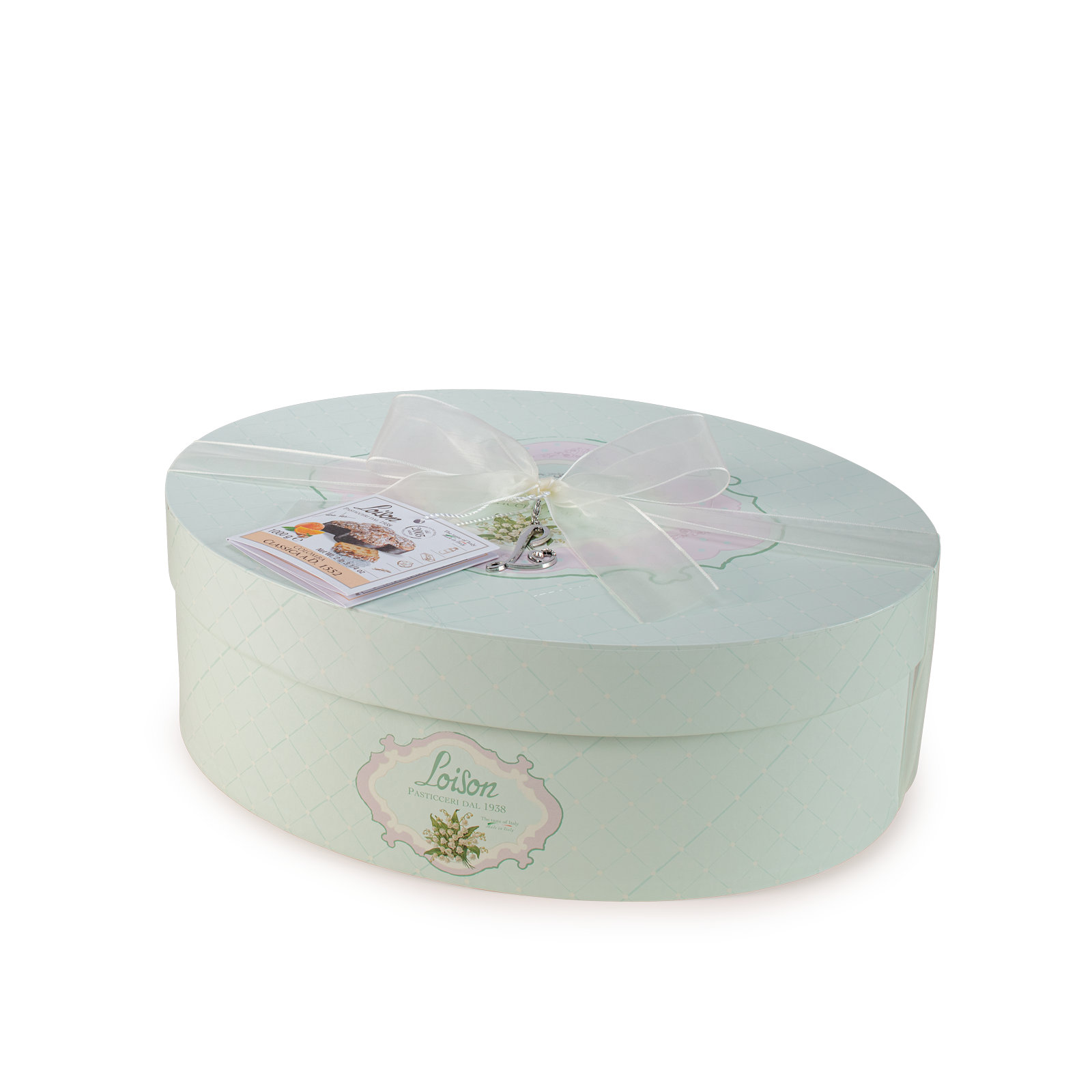 Traditional Easter Colomba cake in hat box
